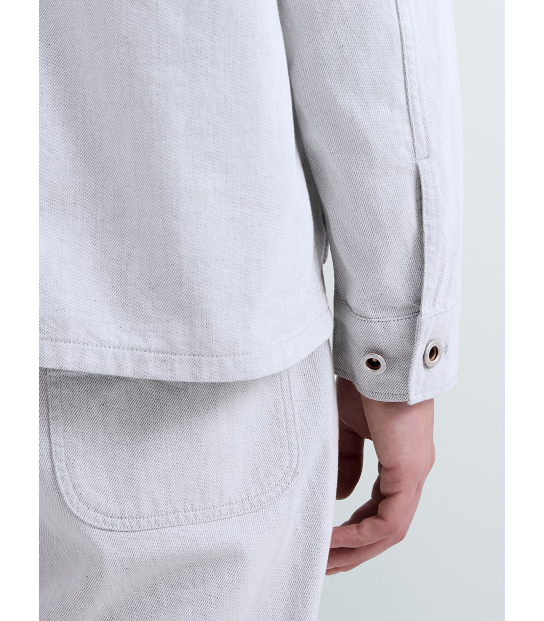 コットンツイル オーバーシャツ 詳細画像 ホワイトブルー 6